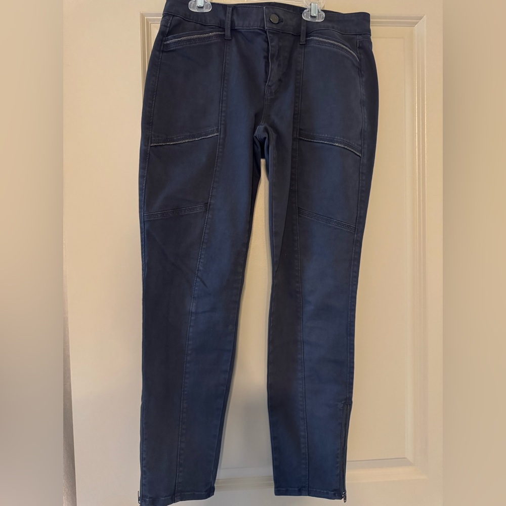 White House Black Market Dark Gray With Beaded Accent Jeans